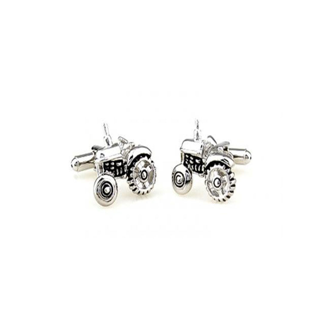 Tractor Cufflinks with detailed silver tractor shape