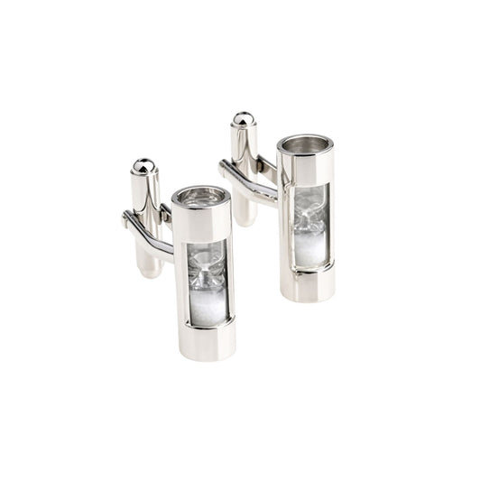 Hour Glass White Cufflinks