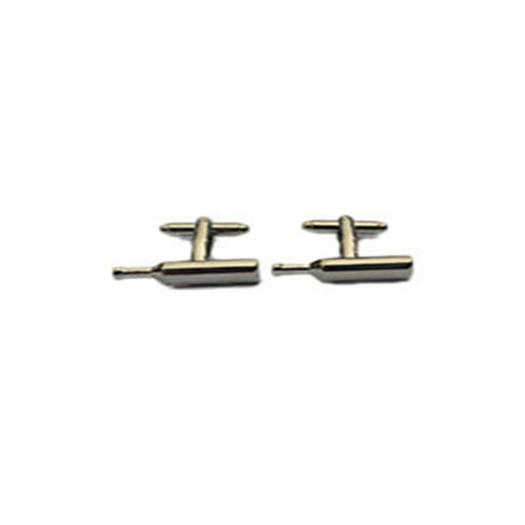 Polished silver wine bottle cufflinks