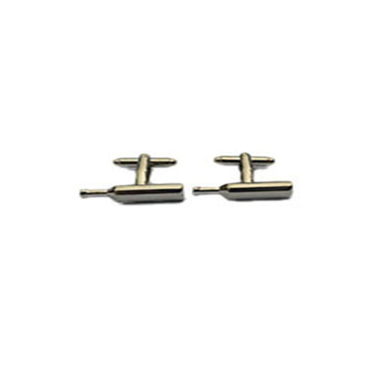 Polished silver wine bottle cufflinks