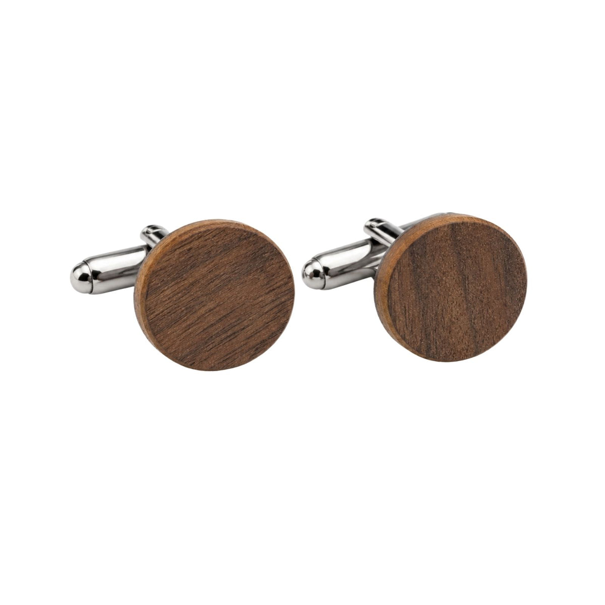 Wood Round Cufflinks