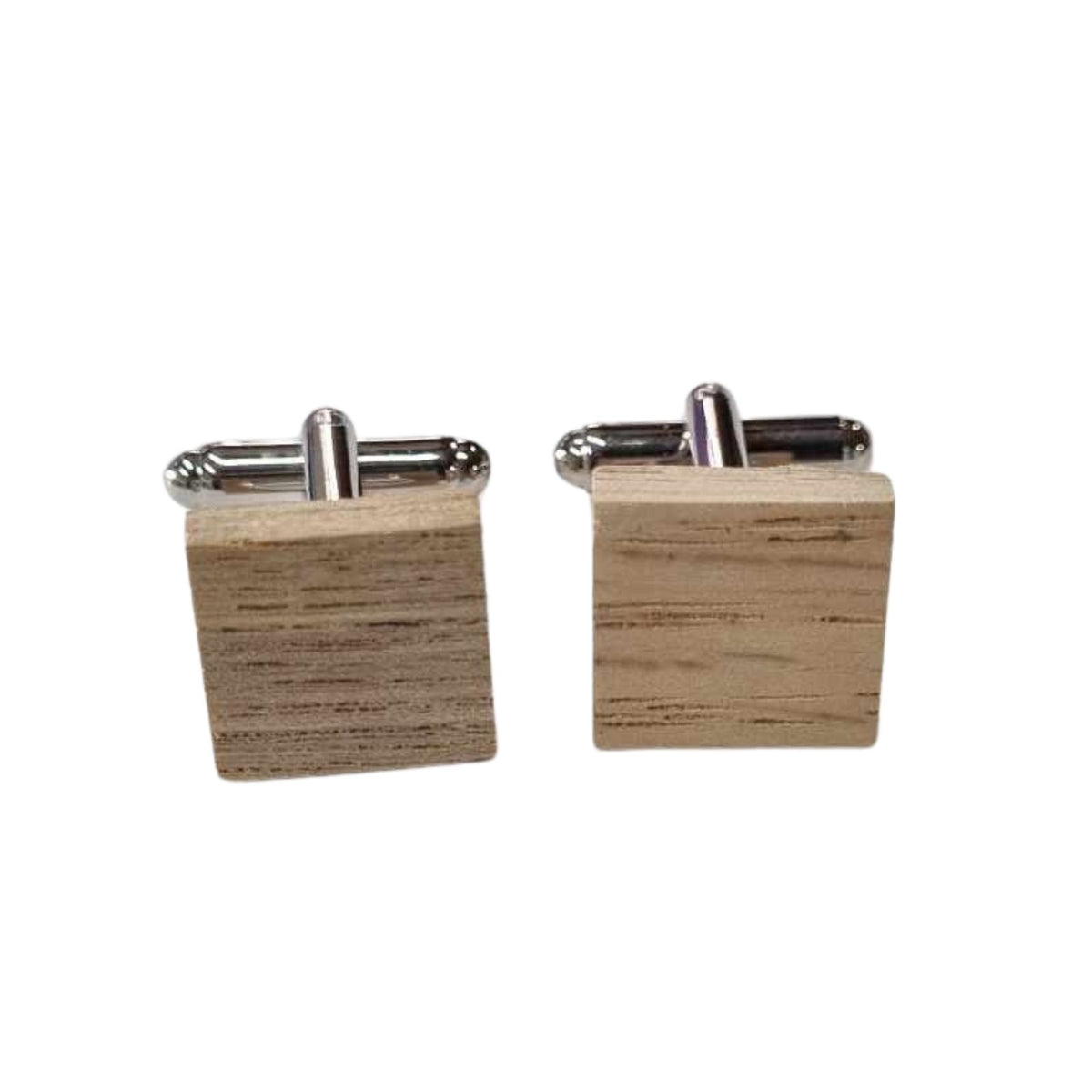 Wood Square Cufflinks - Natural Gift for Men NZ