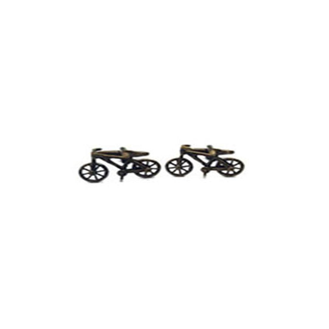 antique bronze bike cufflinks with detailed bicycle design
